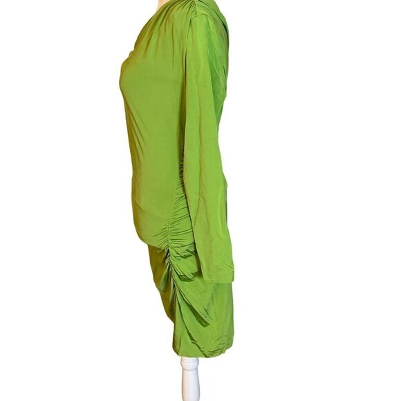 Atlein Collective One Shoulder Dress in Green XLarge Womens Jersey Mini - Picture 6 of 12